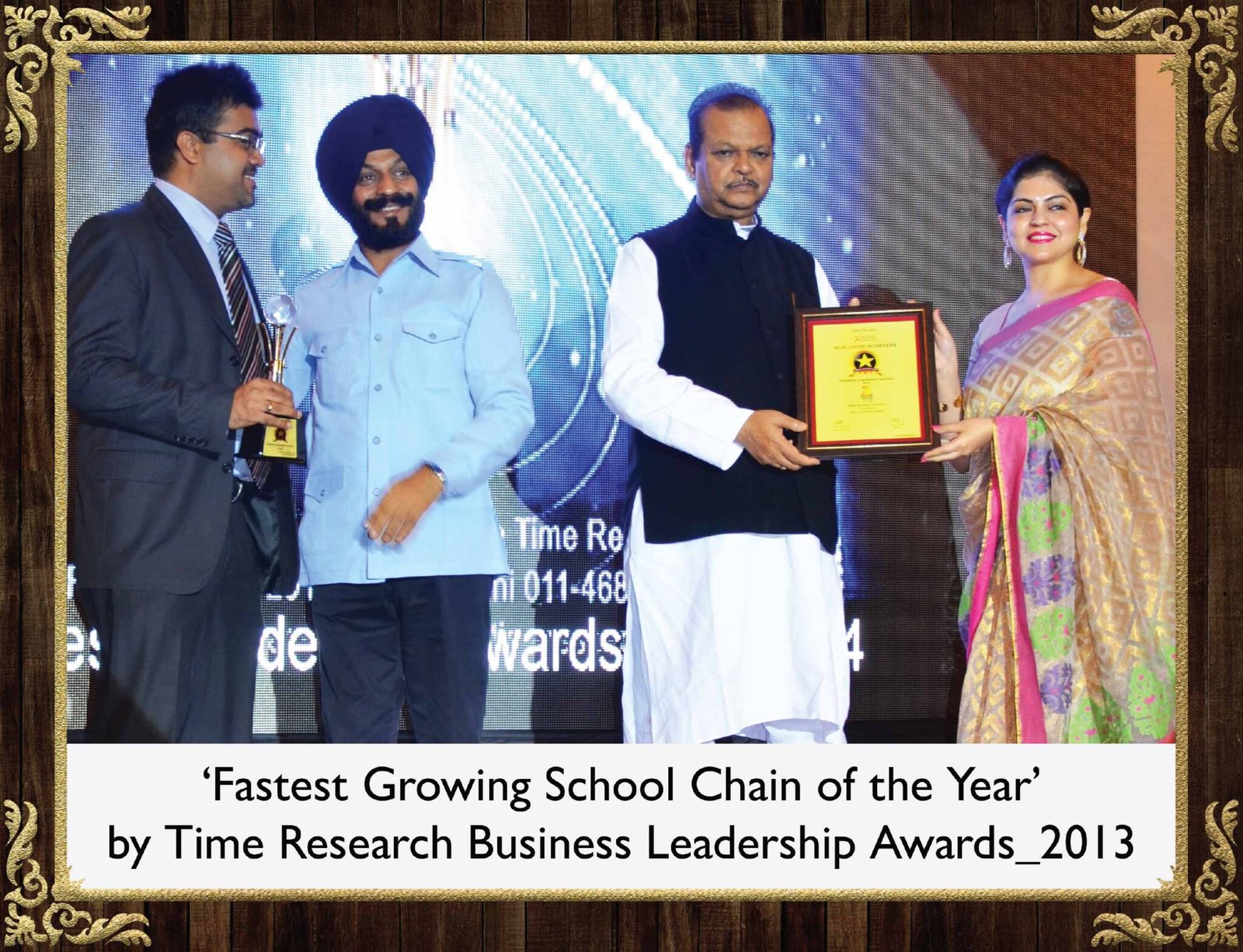 Fastest Growing School Chain of the Year by Time Research Business Leadership Awards 2013