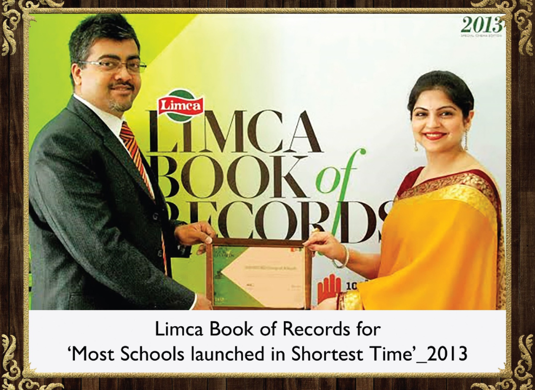 Limca Book Of Records for " Mosc Schools Launched in Shortest Time'_2013 - Best School in gurgaon