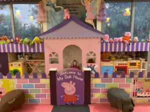 Colorful doll house play area for kids at Shemford Gurugram.